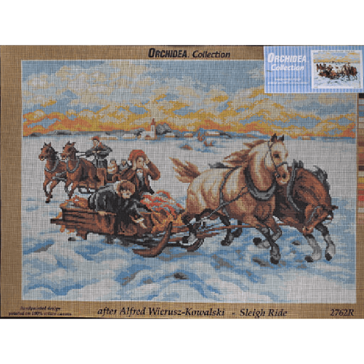 Gobelin canvas for halfstitch without yarn after Alfred Wierusz-Kowalski - Sleigh Ride 2762R