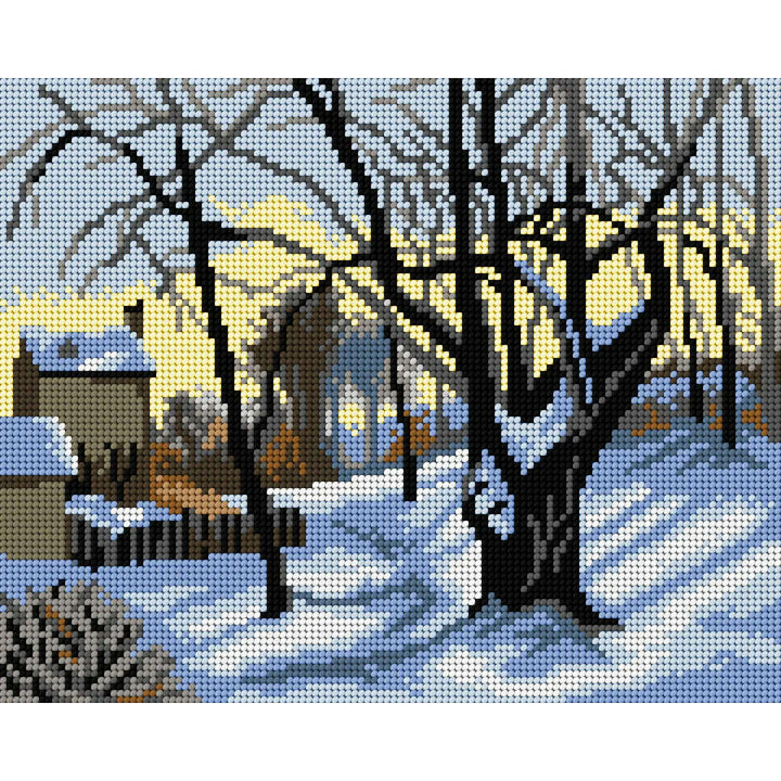 Gobelin canvas for halfstitch without yarn after Camille Pissarro - Louveciennes 3497H