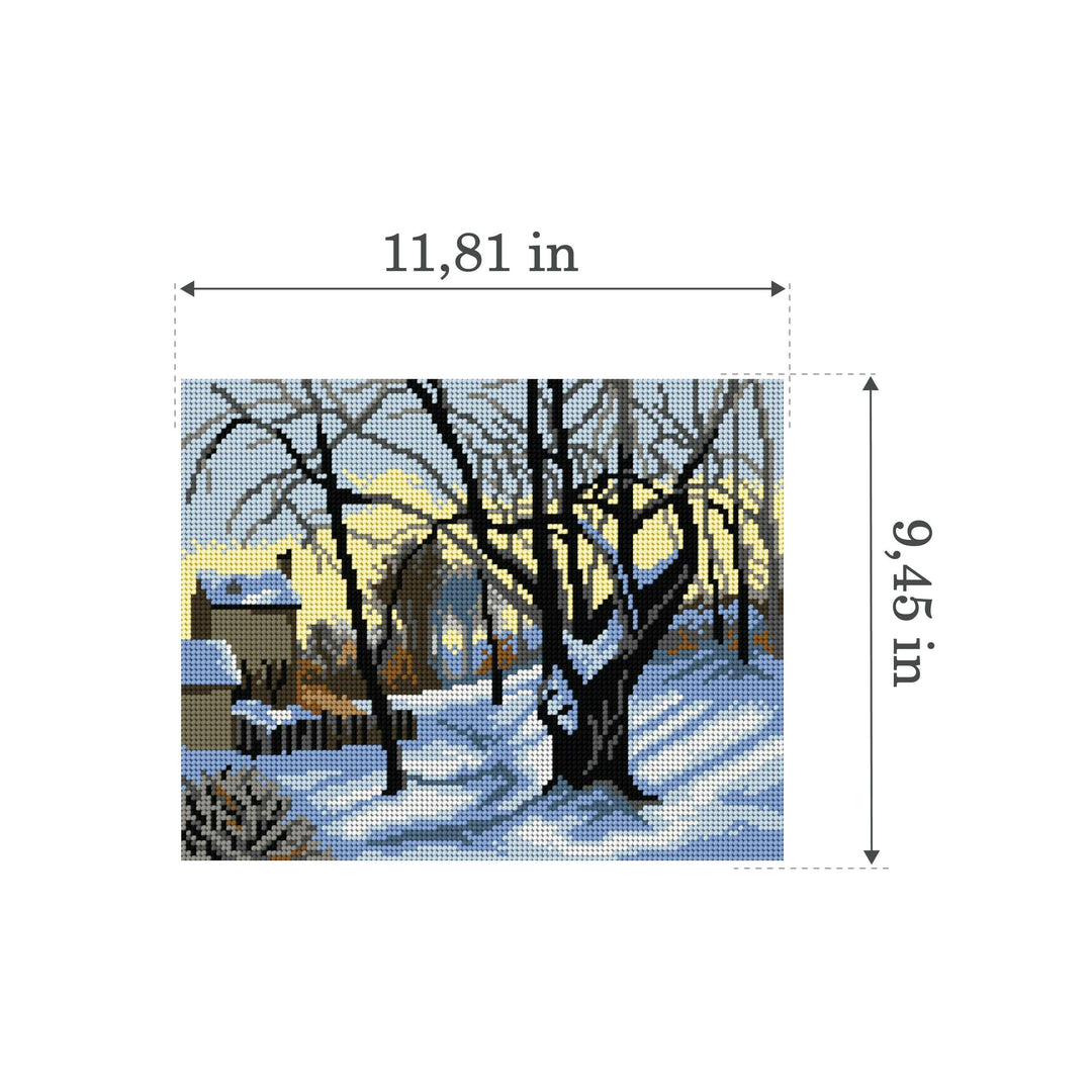 Gobelin canvas for halfstitch without yarn after Camille Pissarro - Louveciennes 3497H
