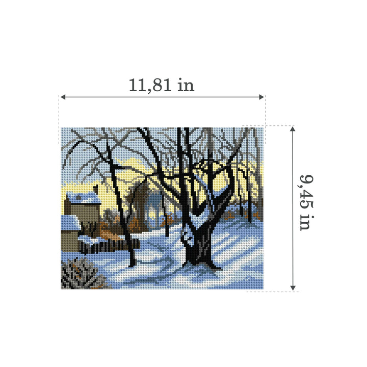 Gobelin canvas for halfstitch without yarn after Camille Pissarro - Louveciennes 3497H