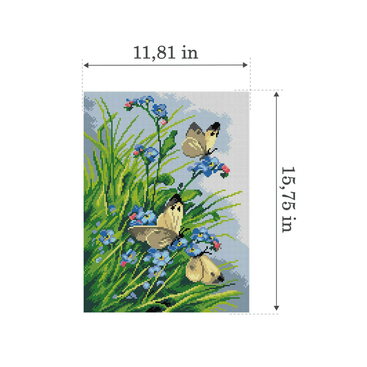 Gobelin canvas for halfstitch without yarn after Catherine Klein - Butterflies 3378J