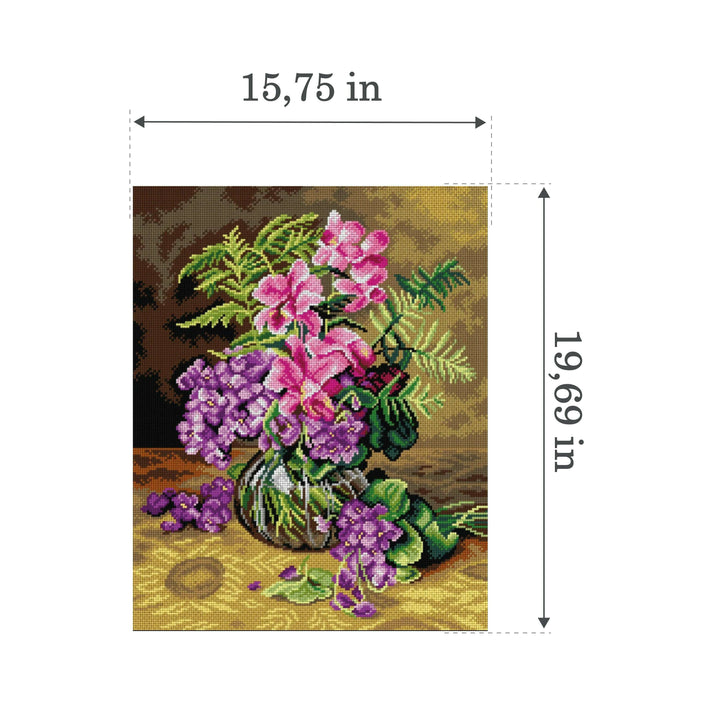 Gobelin canvas for halfstitch without yarn after Clara von Sivers - Still Life 2904M