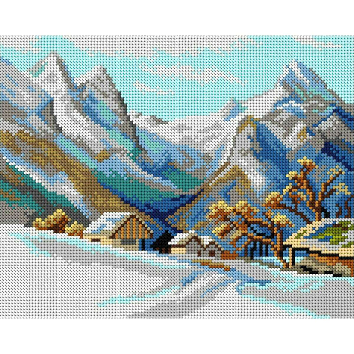 Gobelin canvas for halfstitch without yarn after Edward Theodore Compton - Winter Landscape 3241H