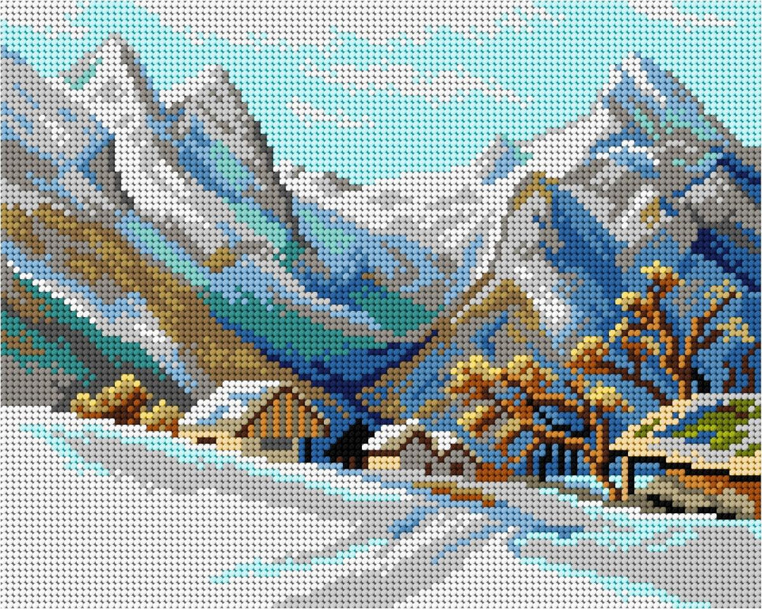 Gobelin canvas for halfstitch without yarn after Edward Theodore Compton - Winter Landscape 3241H