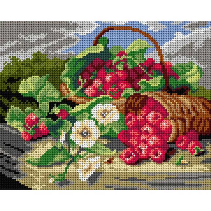 Gobelin canvas for halfstitch without yarn after Eloise Harriet Stannard - Still Life with Raspberries 3503H