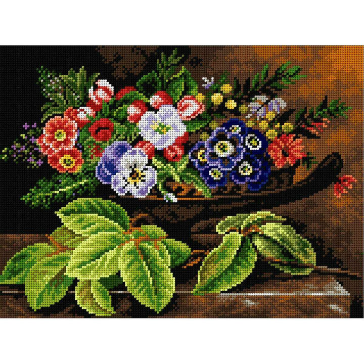 Gobelin canvas for halfstitch without yarn after Johan Laurentz Jensen- Still Life with Flowers 2571J