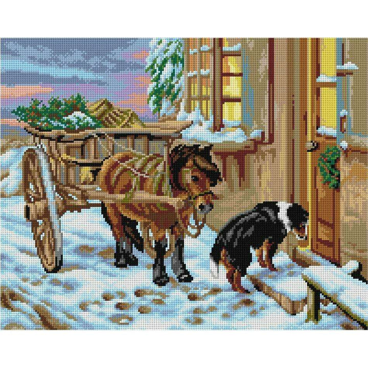Gobelin canvas for halfstitch without yarn after John Sargent Noble - Their Christmas Eve  2753M