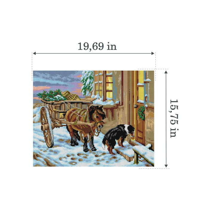 Gobelin canvas for halfstitch without yarn after John Sargent Noble - Their Christmas Eve  2753M