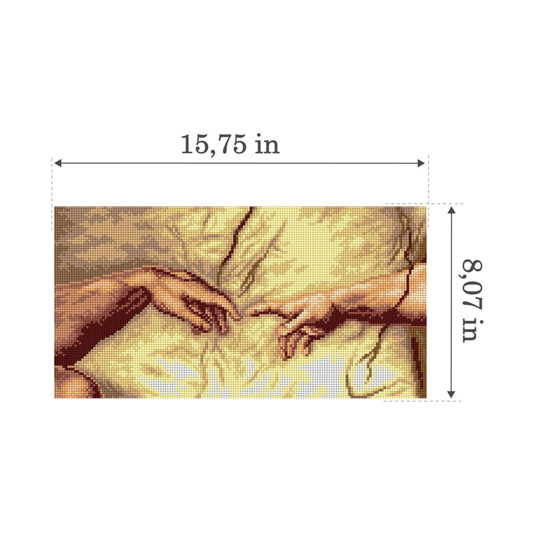 Gobelin canvas for halfstitch without yarn after Michelangelo - The Creation of Adam 2736J