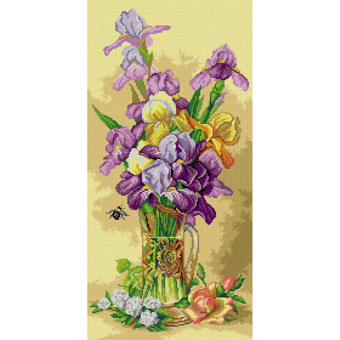 Gobelin canvas for halfstitch without yarn after Paul de Longpre - Irises 3464Q