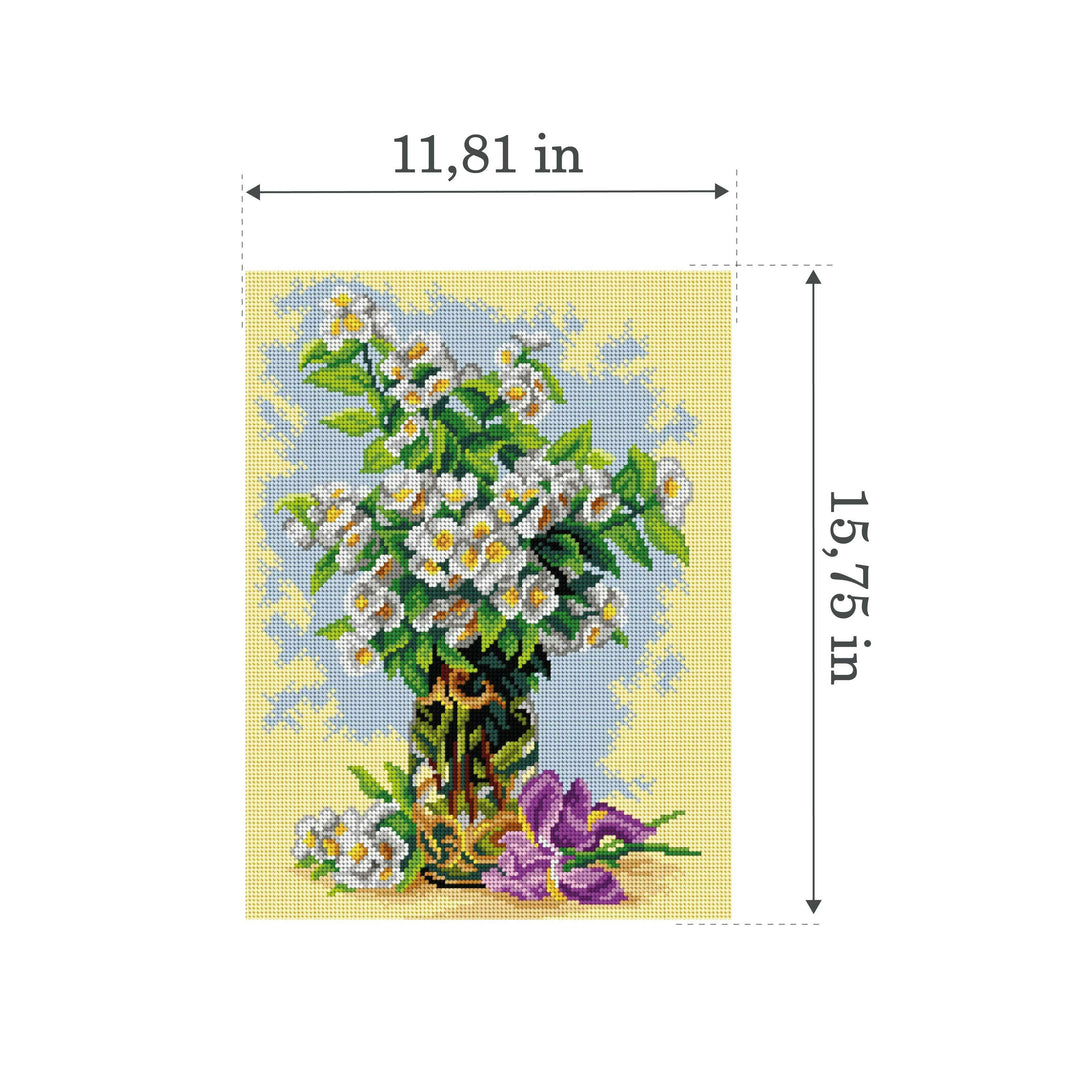 Gobelin canvas for halfstitch without yarn after Paul de Longpre - Summer Flowers 3507J