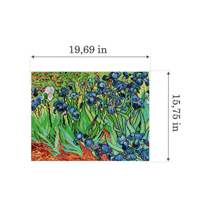 Gobelin canvas for halfstitch without yarn after Vincent van Gogh - Irises 1202M