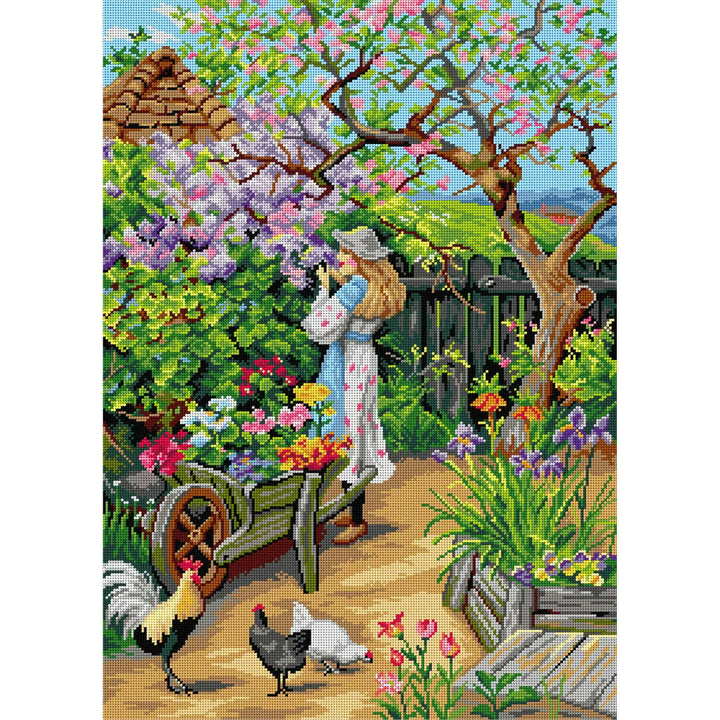Gobelin canvas for halfstitch without yarn after Wiliam Stephen Coleman - Spring Blossoms 3516R