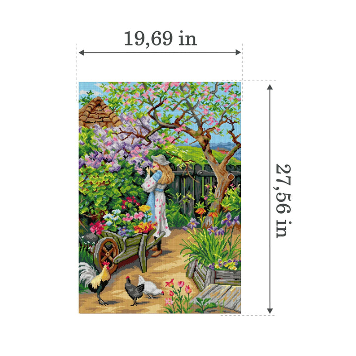 Gobelin canvas for halfstitch without yarn after Wiliam Stephen Coleman - Spring Blossoms 3516R