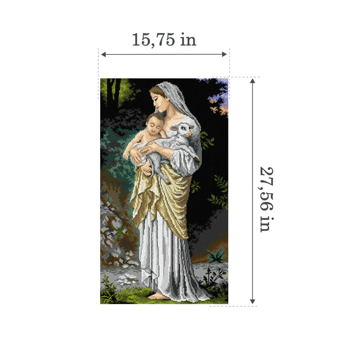 Gobelin canvas for halfstitch without yarn after William Adolphe Bouguereau - Innocence 3348R