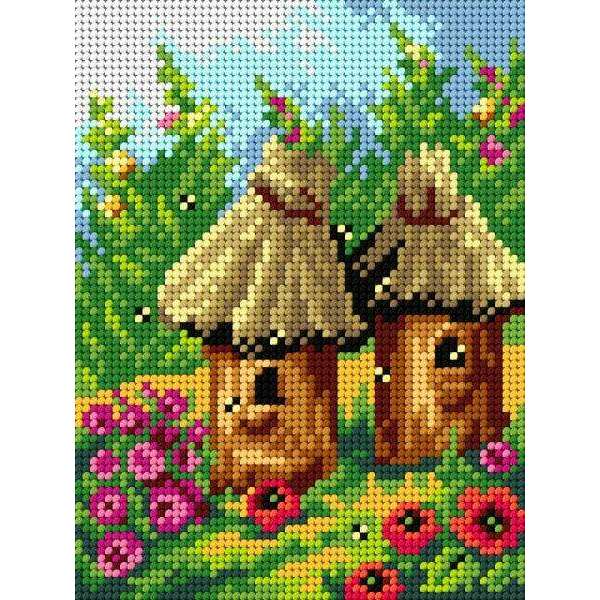 Gobelin canvas for halfstitch without yarn Beehives