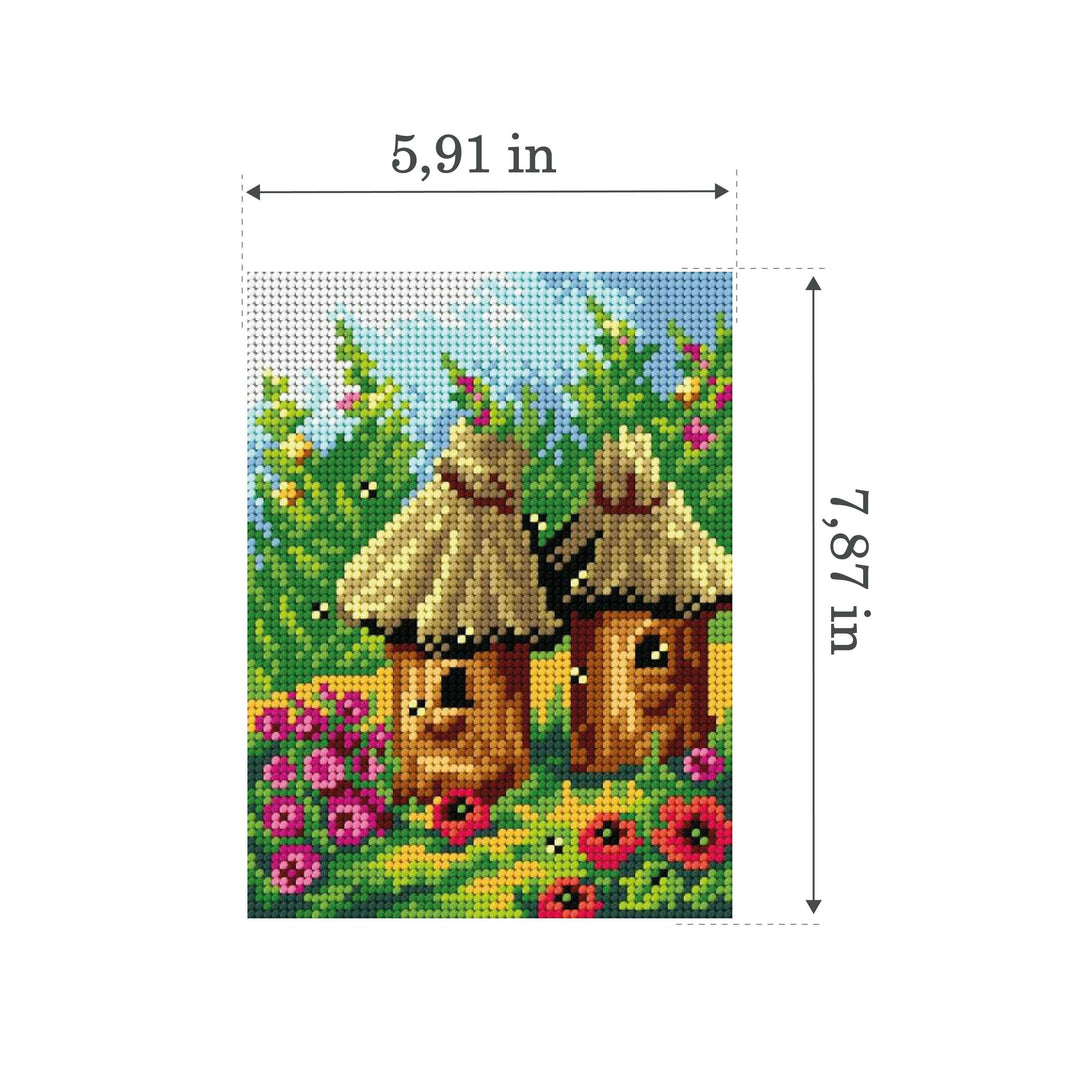 Gobelin canvas for halfstitch without yarn Beehives