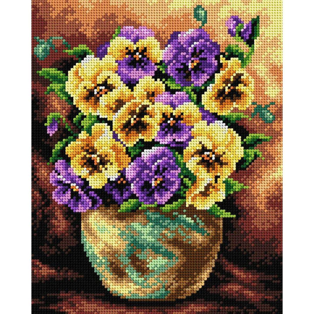 Gobelin canvas for halfstitch without yarn Bouquet of Pansies 2403H