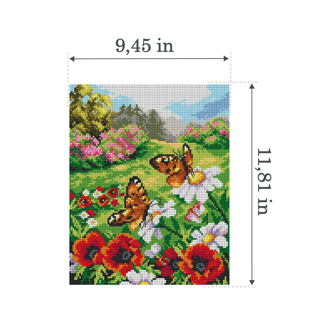Gobelin canvas for halfstitch without yarn Butterflies in the Meadow 2628H