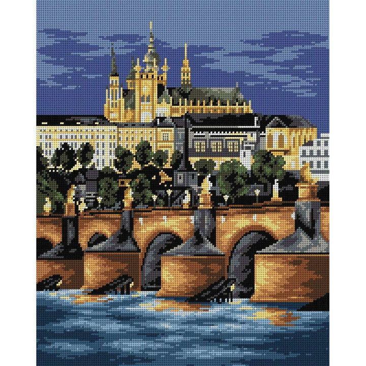 Gobelin canvas for halfstitch without yarn Charles Bridge in Prague 2504M