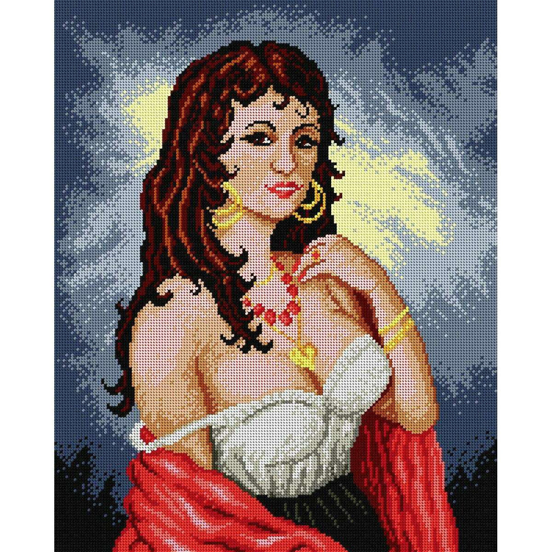 Gobelin canvas for halfstitch without yarn Gipsy Woman 1619M