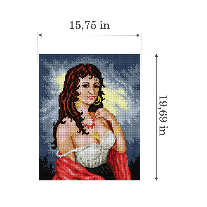 Gobelin canvas for halfstitch without yarn Gipsy Woman 1619M