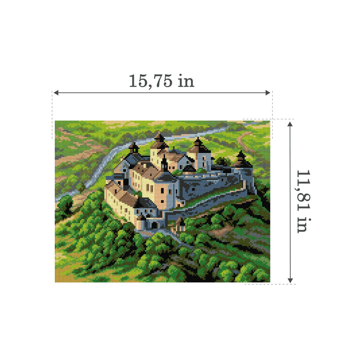 Gobelin canvas for halfstitch without yarn Red Hill Castle 2912J