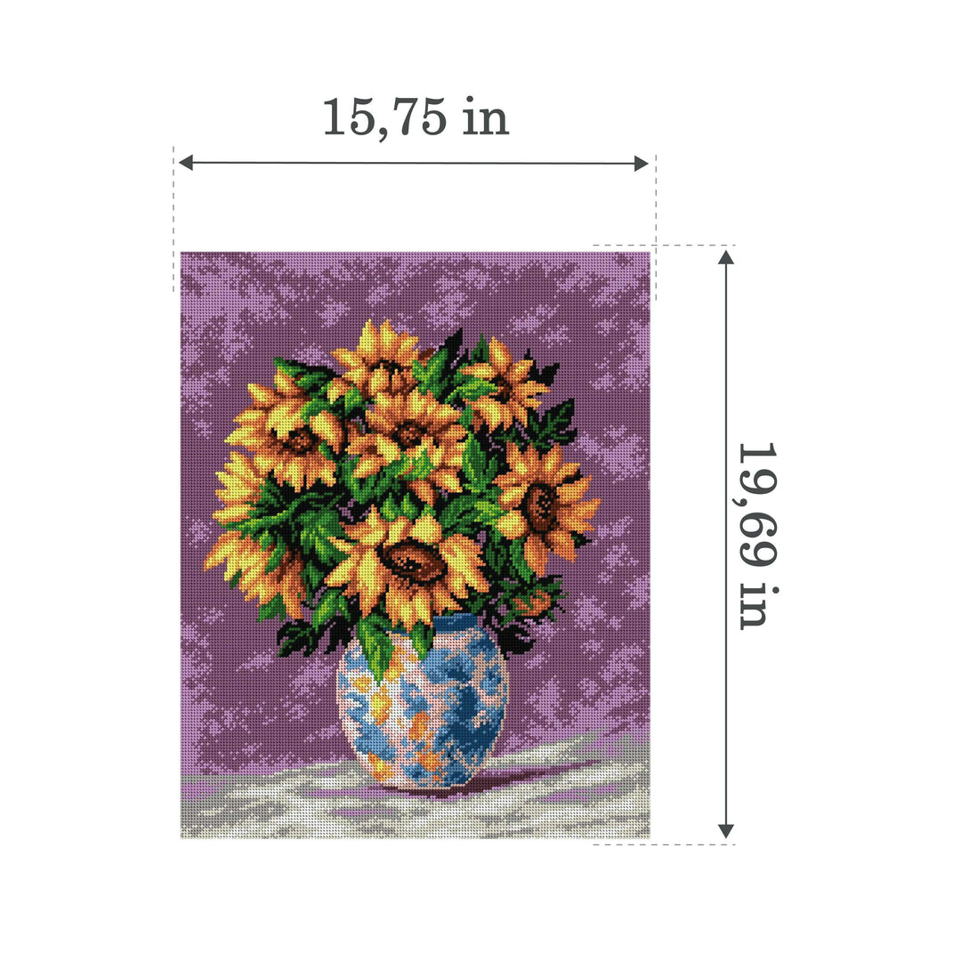 Gobelin canvas for halfstitch without yarn Sunflowers 2153M