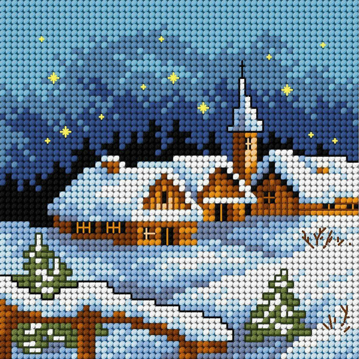 Gobelin canvas for halfstitch without yarn Winter Landscape at Night 2170D