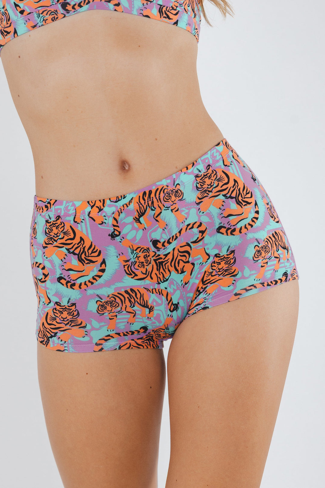 The Go Get 'Em | Abstract Tigers Modal Boyshort Underwear