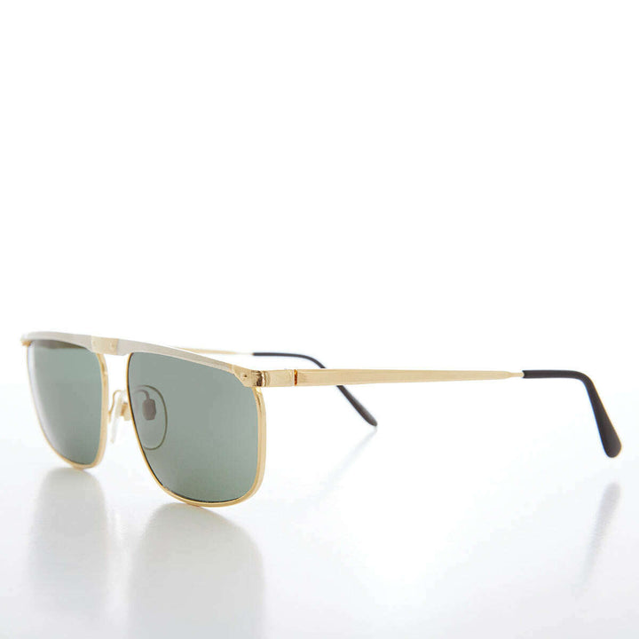 Gold and Silver Flat Top Rectangle Sunglasses - Medford