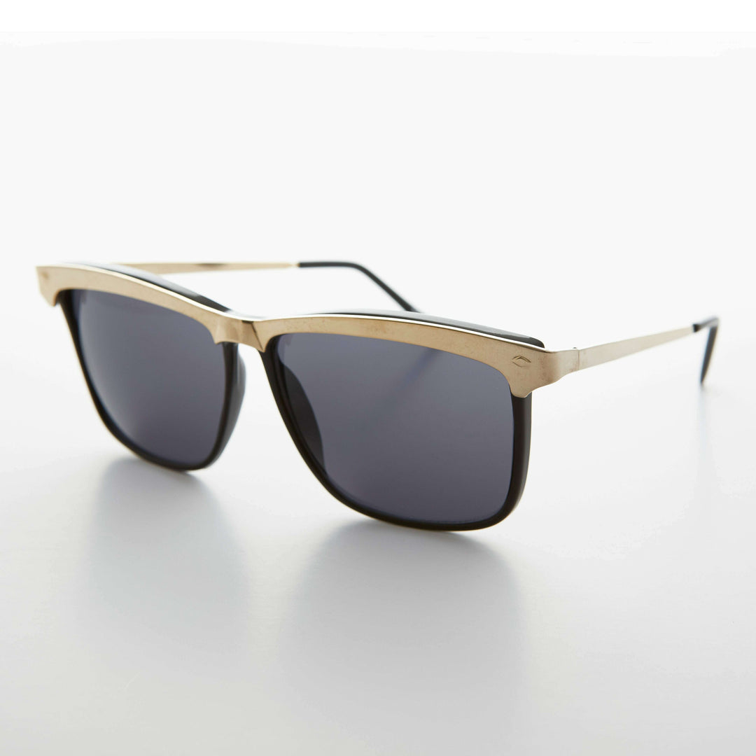 Gold Brow Line Vintage Sunglasses - Spinderella