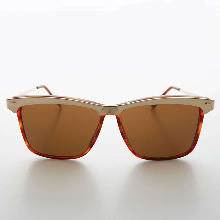 Gold Brow Line Vintage Sunglasses - Spinderella