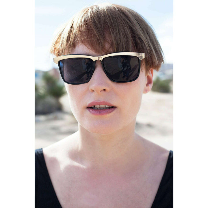 Gold Brow Line Vintage Sunglasses - Spinderella