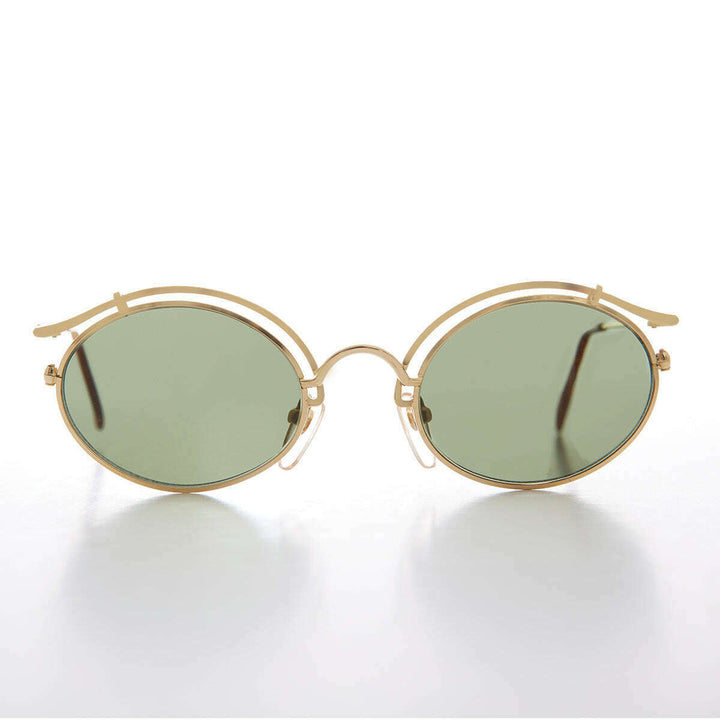 Gold Oval Eyelid Vintage Sunglasses  - Cohen