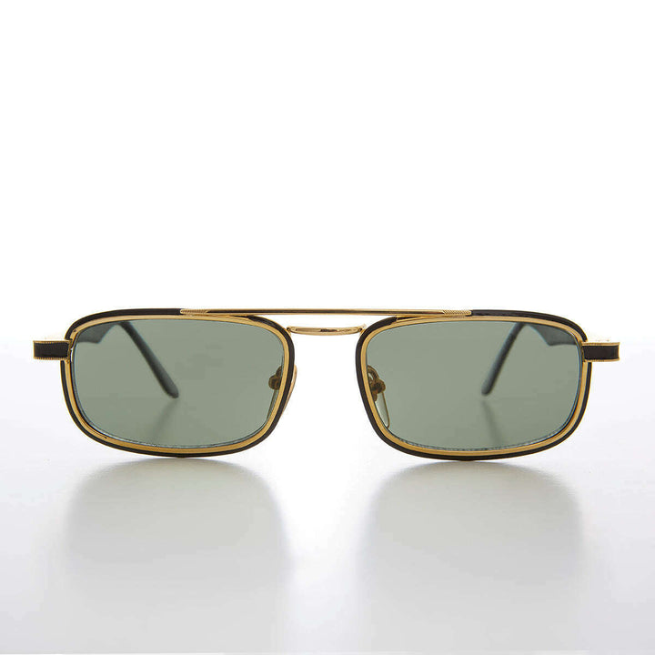 Gold Rectangular 80s Aviator Sunglasses - Beau
