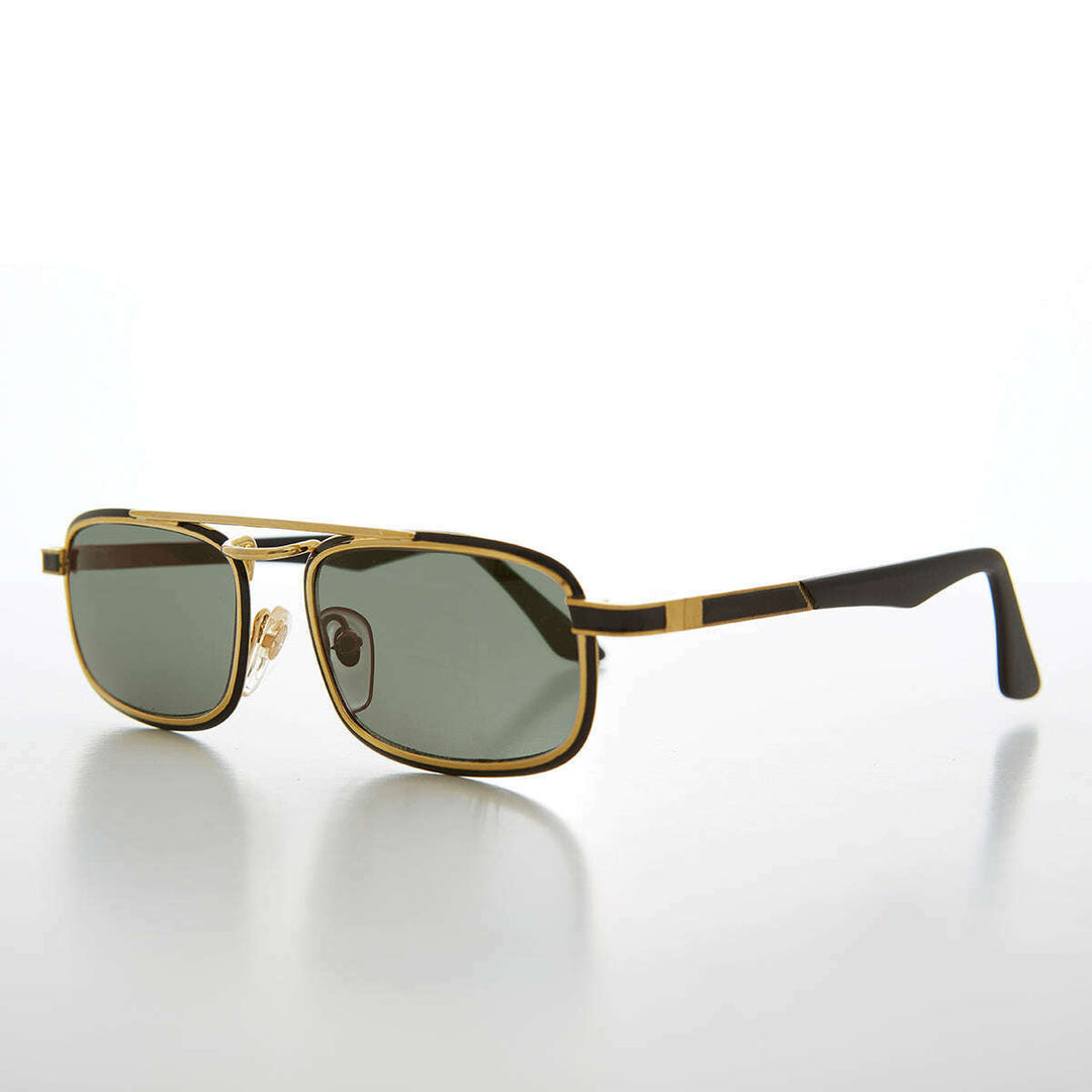 Gold Rectangular 80s Aviator Sunglasses - Beau