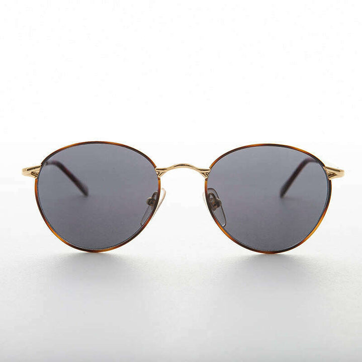 Gold Round Preppy Classic Metal Vintage Sunglass - Kelsey