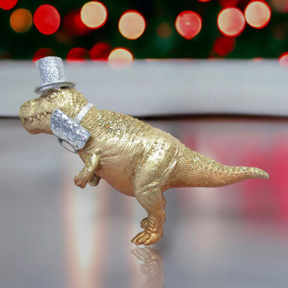 Gold T Rex Groom Ornament by December Diamonds 