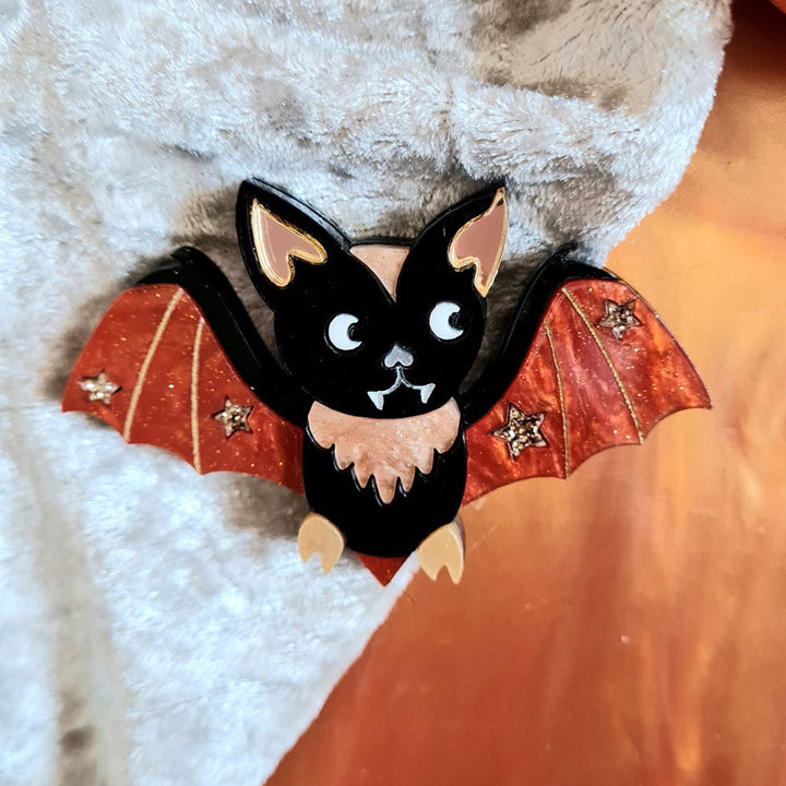 Golden Baby Bat Brooch by Cherryloco Jewellery 4