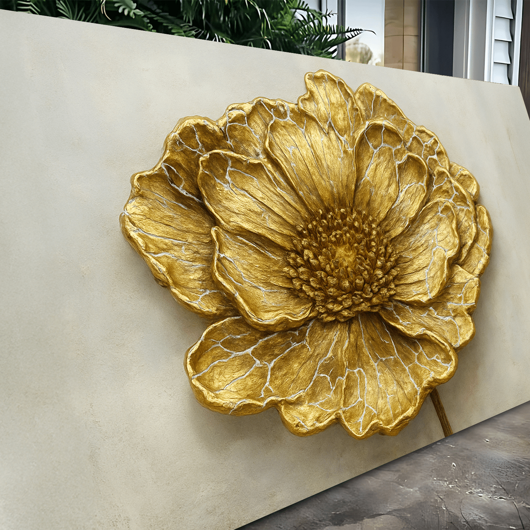 Golden Dandelion Minimalist Abstract Wall Art VI