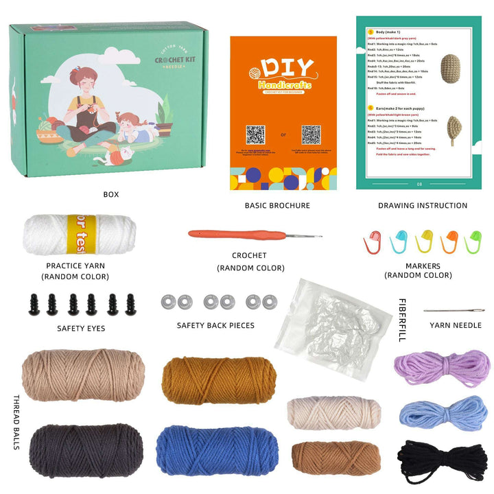 Golden Retriever Amigurumi DIY Crochet Kit Wizardi F07N8-M151
