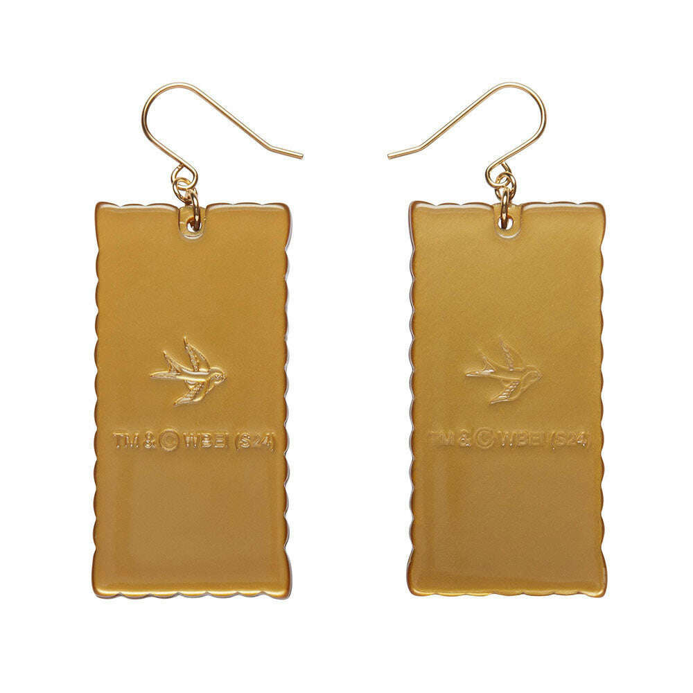 Golden Ticket Drop Earrings by Erstwilder – view 2