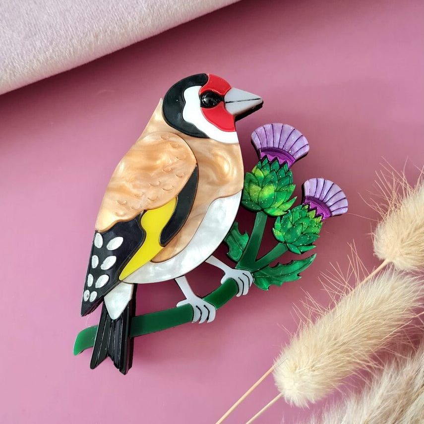 Goldfinch brooch or necklace 3