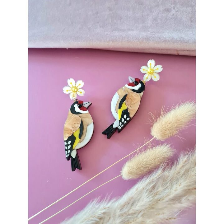 Goldfinch Earrings by Cherryloco Jewellery 3
