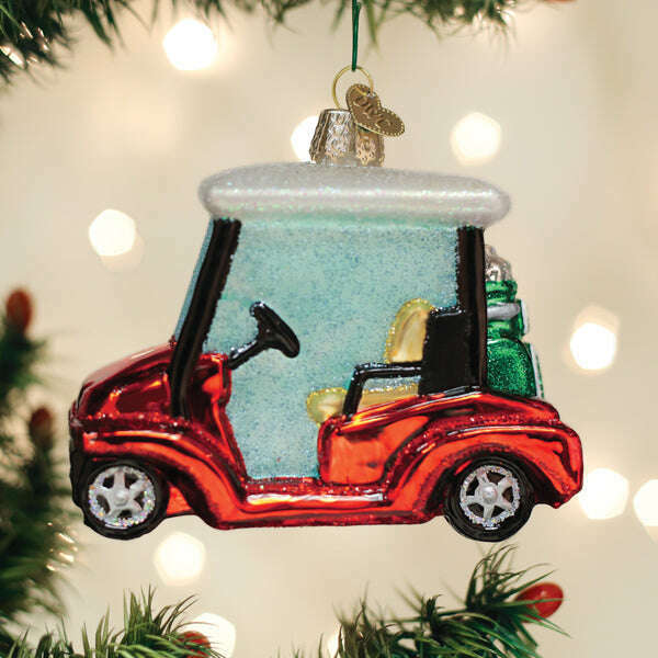 Old World Christmas Golf Cart Blown Glass Ornament