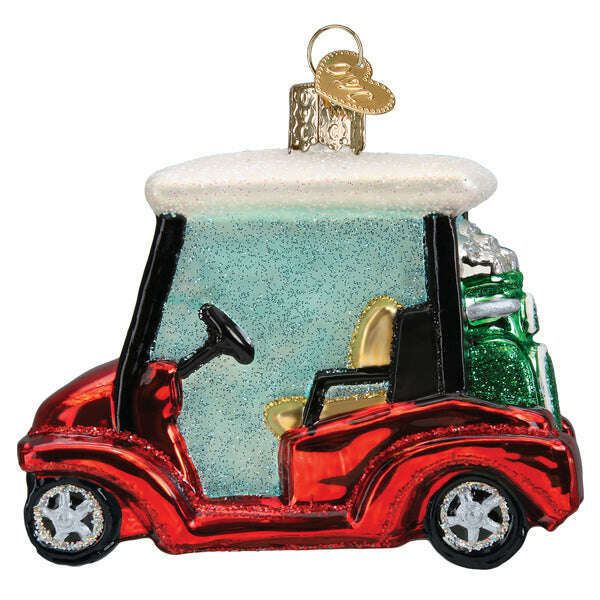 Old World Christmas Golf Cart Blown Glass Ornament