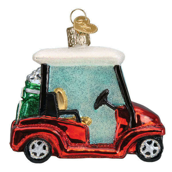 Old World Christmas Golf Cart Blown Glass Ornament