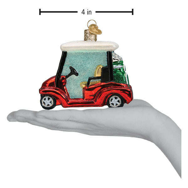 Old World Christmas Golf Cart Blown Glass Ornament