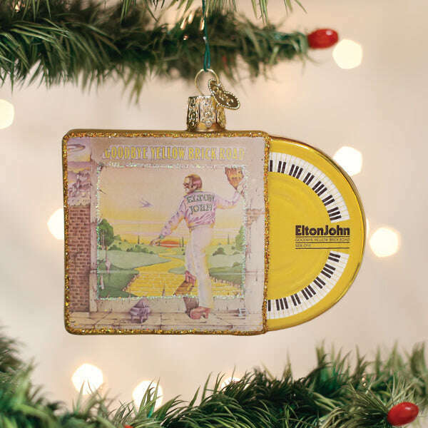 Old World Christmas Goodbye Yellow Brick Road Album Cover Blown Glass Ornament